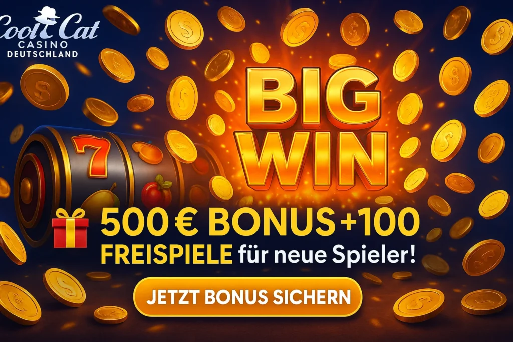 Cool Cat Casino Deutschland Willkommensbonus 500€ + 100 Freispiele
